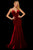 Sherri Hill - 53137 Deep V-neck Velvet Mermaid Dress With Train In Red