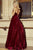 Sherri Hill - 53138 Sleeveless Deep V-neck Velvet A-line Dress In Red