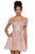 Sherri Hill - 53164 Off-Shoulder Short Dress In Pink