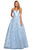 Sherri Hill - 53177 Embellished Deep V-neck Mikado Ballgown In Blue