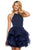 Sherri Hill - 53178 Short Ruffled Lace Skirt Dress In Blue