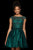 Sherri Hill - 53206 Cap Sleeves Short Dress In Green