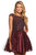 Sherri Hill - 53206 Cap Sleeves Short Dress In Red and Black