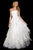 Sherri Hill - 53209 Embroidered Strapless Tiered Petal Dress In White