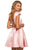 Sherri Hill - 53211 Cap Sleeve Jeweled Short Satin Dress In Pink