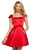 Sherri Hill - 53211 Cap Sleeve Jeweled Short Satin Dress In Red