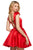 Sherri Hill - 53211 Cap Sleeve Jeweled Short Satin Dress In Red