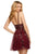 Sherri Hill - 53234 Short Beaded V-neck A-line Dress In Red