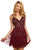 Sherri Hill - 53234 Short Beaded V-neck A-line Dress In Red