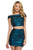 Sherri Hill - 53236 Two Piece Stretch Glitter Off-Shoulder Short Dress In Black and Green