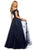 Sherri Hill - 53251 Beaded Lace Appliqued Off Shoulder Dress In Blue