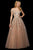 Sherri Hill - 53251 Beaded Lace Appliqued Off Shoulder Dress In Gold and Pink