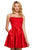 Sherri Hill - 53258 Short Lace Straight Neck Satin A-line Dress In Red