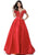 Sherri Hill - 51611 Off Shoulder Cap Sleeve Beaded Dress In Red