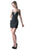 Cinderella Divine - 8988-1 Short Lace Appliqued Sheath Dress In Black