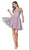 Cinderella Divine - CD0132 Cold Shoulder Glitter Tulle Cocktail Dress In Purple and Neutral
