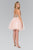 Elizabeth K - GS2382 Gold Applique Halter V-neck Tulle A-line Dress In Pink