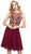 Illusion Gilded Lace Festooned A-Line Gown