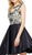 Sleeveless Illusion Adorned Cocktail Dress