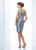 Social Occasions by Mon Cheri - 118872 Bateau Neck Short Dress In Gray