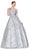 Cinderella Divine - CR837 Glitter Embellished Off-Shoulder Dress In Silver
