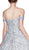 Cinderella Divine - CR837 Glitter Embellished Off-Shoulder Dress In Silver