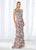 Cameron Blake - 118676 Cap Sleeve Lace and Ribbonwork Evening Gown  In Pink and Gray