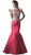 Metallic Lace Adorned High Neck Mermaid Evening Gown