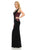 Lenovia - 5156 Sequined V-neck Trumpet Dress In Black and Red