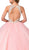 Dancing Queen - 1350 Jewel Studded Illusion Bodice Ballgown In Pink