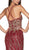 Cinderella Divine - ML934 Glitter Lace Deep V-neck Mermaid Dress In Red