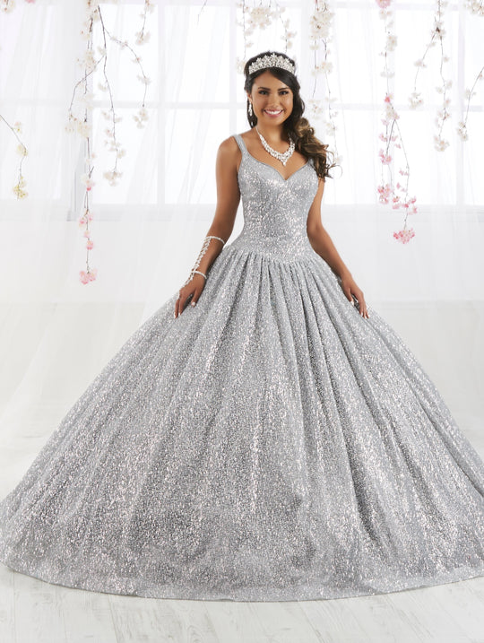 Fiesta Gowns - 56373 Shimmering Sleeveless Sweetheart Neck Ballgown In Silver