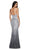 Cinderella Divine - CJ509 Plunging Sweetheart Ombre Mermaid Gown In Silver and Gray