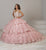 Quinceanera Collection - 26921 Sleeveless Beaded Bodice Ballgown In Gold and Pink