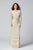Primavera Couture - 3369 Jewel Long Sleeves Evening Gown In Neutral and Silver
