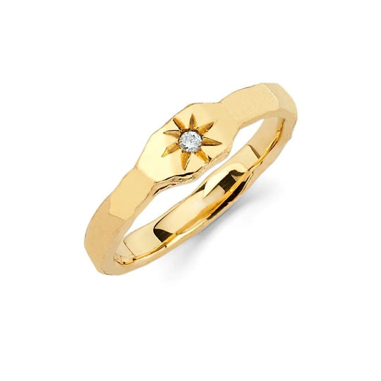 Logan Hollowell - Wilderness Starburst Stack Ring in Yellow Gold