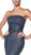 Cinderella Divine - CJ516 Strapless Bead-Trimmed Glitter Mermaid Gown In Blue