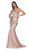 Cinderella Divine - CJ516 Strapless Bead-Trimmed Glitter Mermaid Gown In Pink and Gold