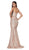 Cinderella Divine - CJ516 Strapless Bead-Trimmed Glitter Mermaid Gown In Pink and Gold