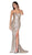 Cinderella Divine - KV1036 Strapless Sweetheart Metallic Long Gown In Neutral