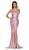 Cinderella Divine - KV1036 Strapless Sweetheart Metallic Long Gown In Pink