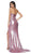 Cinderella Divine - KV1036 Strapless Sweetheart Metallic Long Gown In Pink