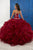 LA Glitter - 24047 Crystal Beaded Sweetheart Ruffled Ballgown In Red