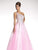 Studio 17 - 12454 Asymmetrical Sheer Beaded Evening Gown In Pink
