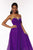 Studio 17 - Strapless Rhinestone Edge Sweetheart Chiffon Long Gown 12538 In Purple