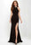 Studio 17 - 12677 Ladder Banded Racerback Jersey Gown In Black