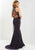 Studio 17 - 12682 Embellished High Halter Jersey Trumpet Dress In Black