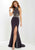 Studio 17 - 12682 Embellished High Halter Jersey Trumpet Dress In Black