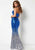Studio 17 - 12685 Two Piece Halter Ombre Sequined Dress In Blue and Silver
