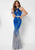 Studio 17 - 12685 Two Piece Halter Ombre Sequined Dress In Blue and Silver
